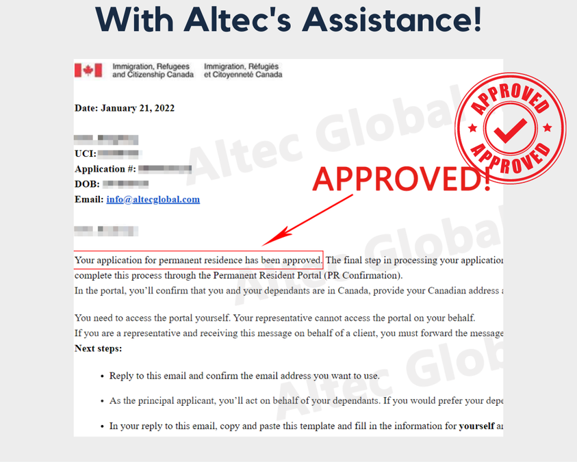 Successful case: H&C application approved with Altec’s assistance