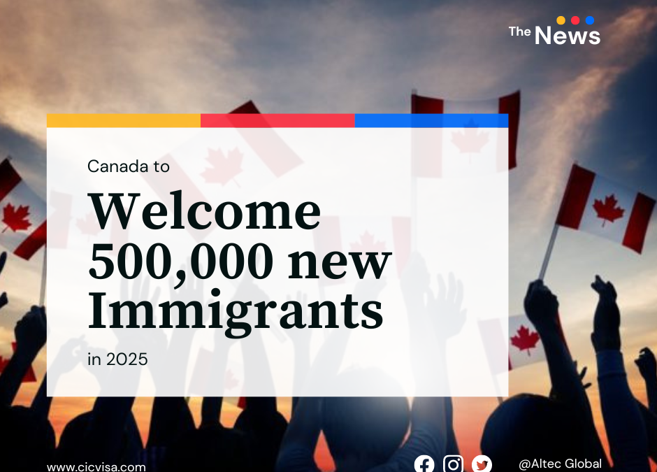 Canada to welcome 500,000 new immigrants in 2025