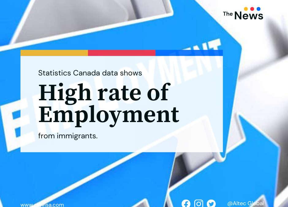 Statistics Canada data shows high rate of employment from immigrants