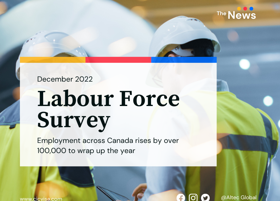 December 2022 Labour Force Survey Employment across Canada rises by over 100,000 to wrap up the year