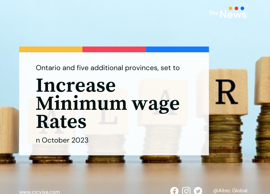 Ontario and Manitoba, four additional provinces, set to increase minimum wage rates in October 2023