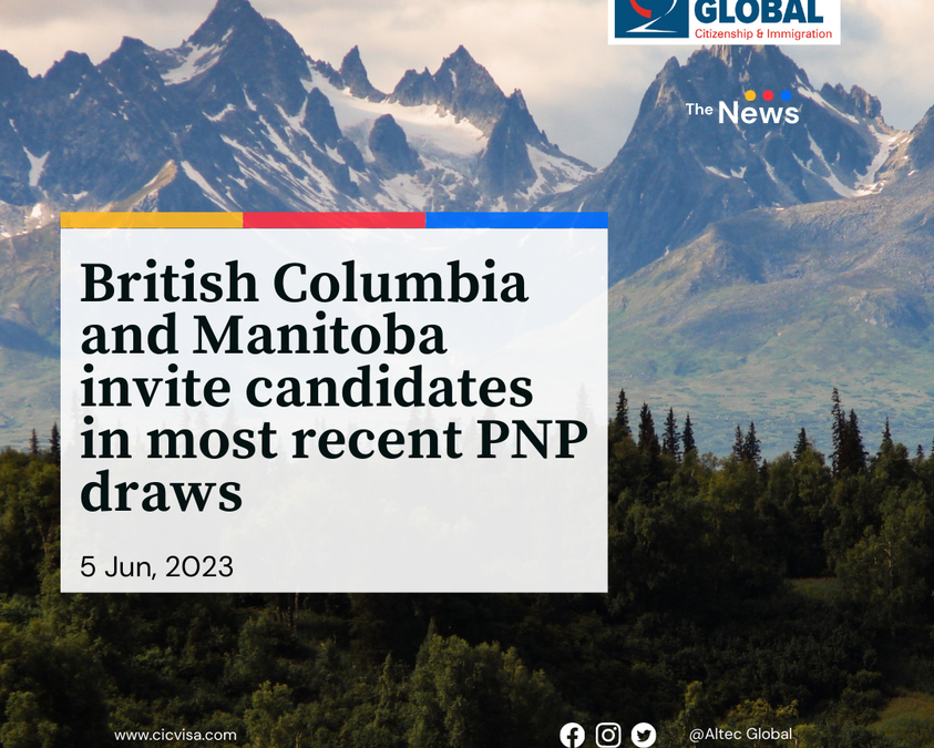 British Columbia and Manitoba invite candidates in most recent PNP draws