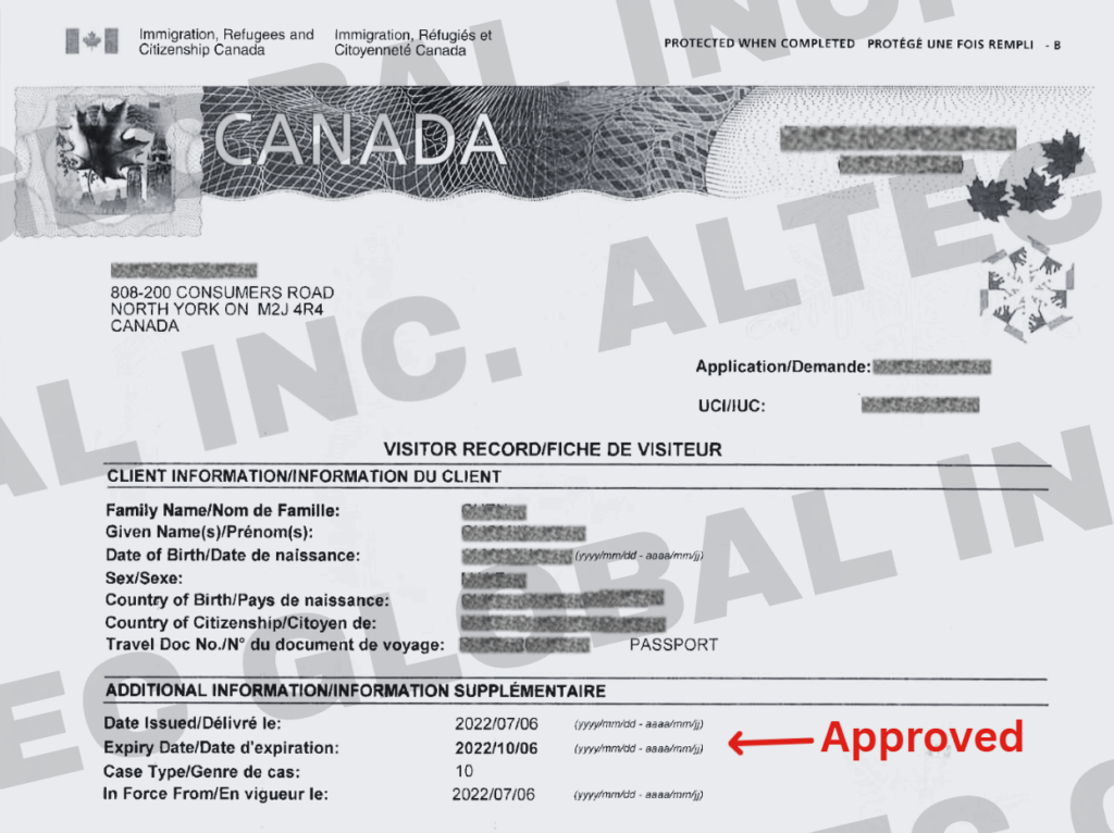 20220706 A Visitor Record Application Approved with Altec Assistance