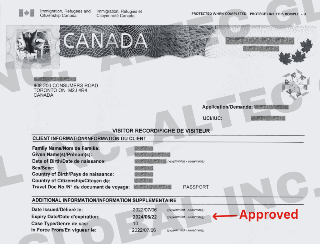 20220706 Another Visitor Record Application Approved with Altec Assistance in the same day