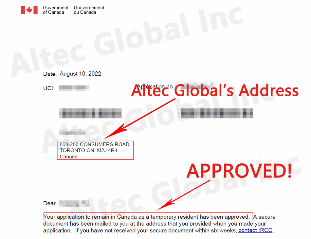 20220816 A Work Permit inside Canada Application Approved with Altec Assistance in Just 6 Months