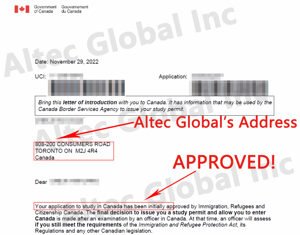 20221215 A Study Permit Application Approved with Altec Assistance in Just 1 months
