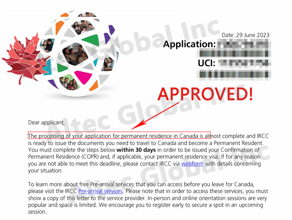 20230629 A Spousal Sponsorship Application Approved with Altec Assistance in 3 Years