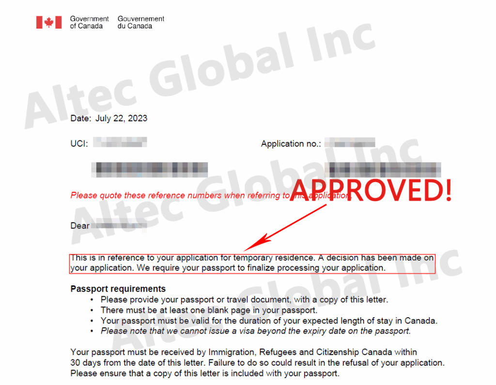 20230722 A Visitor Visa Application Approved with Altec Assistance in Just 39 Days