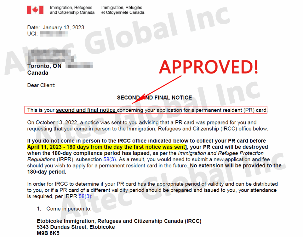 A PR Card Renewal Application Approved with Altec Assistance in Just 33 Months