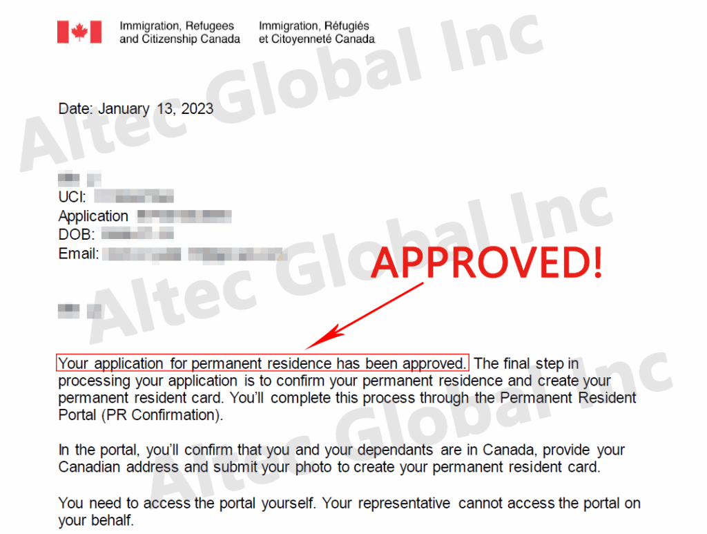 A Spousal Sponsorship Application Approved with Altec Assistance