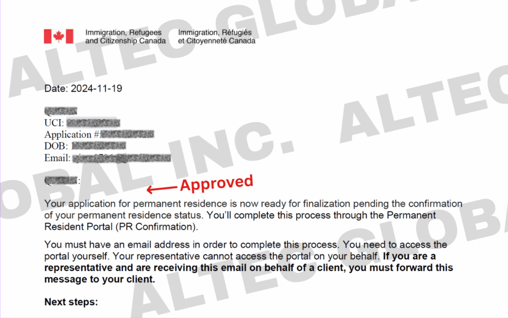 A Spousal Sponsorship Application Approved with Altec Assistance in Just 9 Months 4 加拿大配偶擔保申請在順達移民的協助下只用了9個月 成功獲批!