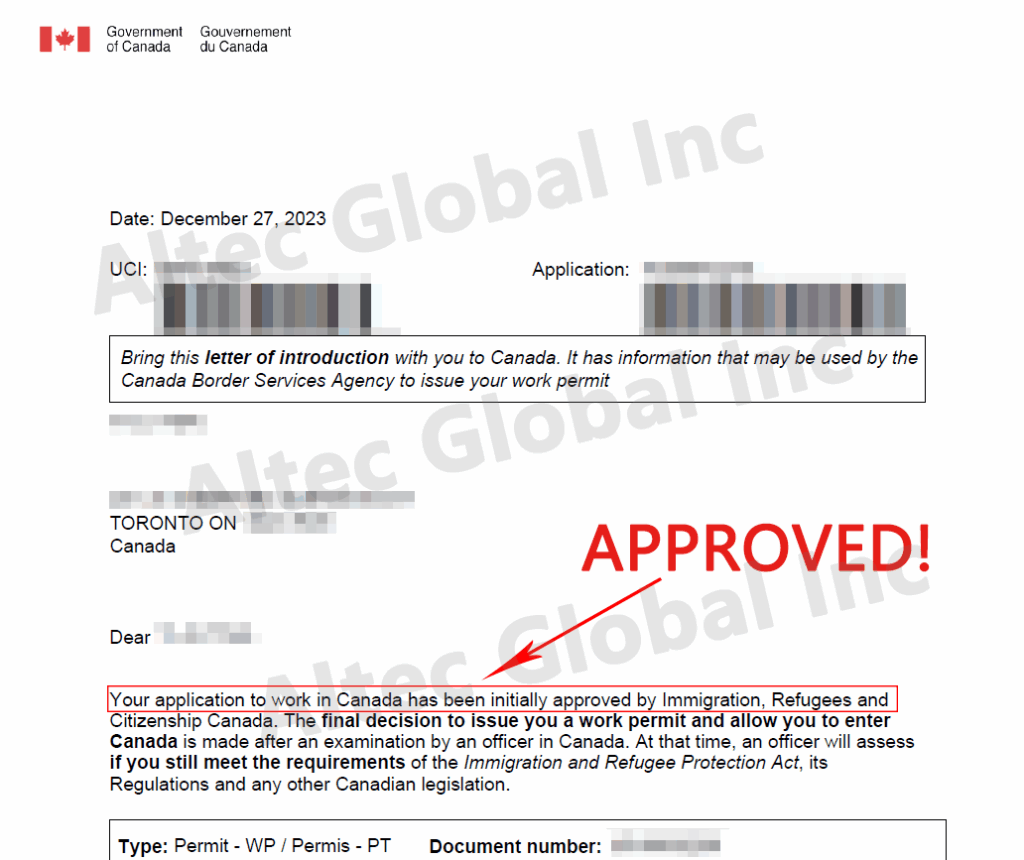 Another ICT to Canada Application Approved with Altec Assistance in Just 4 Months